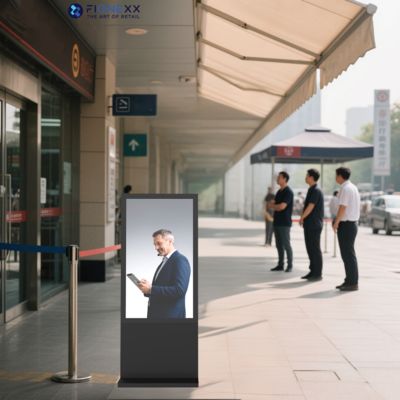 Хорошая цена Черный Android Внешний без вентилятора Вертикальный цифровой тотем Конфигурационный материал Внешний дисплей Экран Внешняя цифровая вывеска онлайн