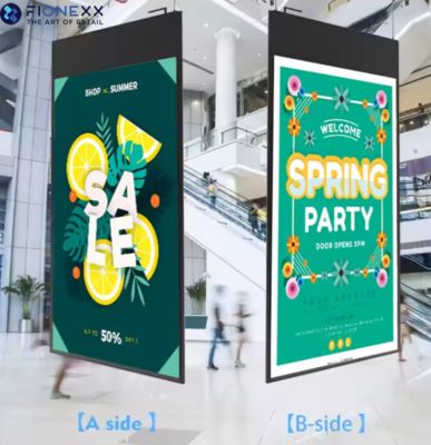 Хорошая цена Настраиваемый 43-дюймовый двусторонний цифровой вывеска потолок монтированный ЖК-дисплей 1920x1080 разрешение онлайн