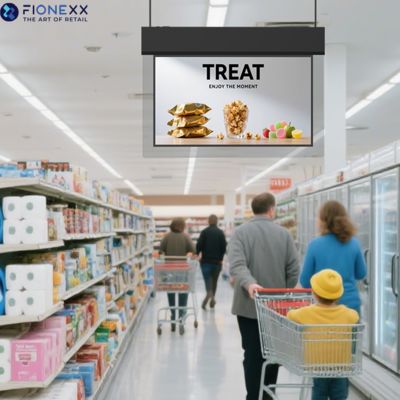 Хорошая цена 43-дюймовый ультратонкий двусторонний висячий дисплей ландшафтный дисплей с висячим дисплеем стеклянной границы онлайн