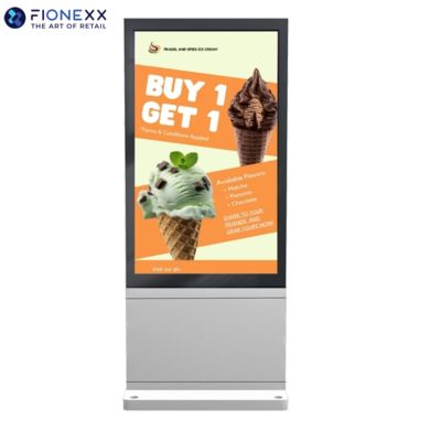 Хорошая цена 49 дюймовый серебряный оконный наружный безвентальный вертикальный цифровой тотем онлайн