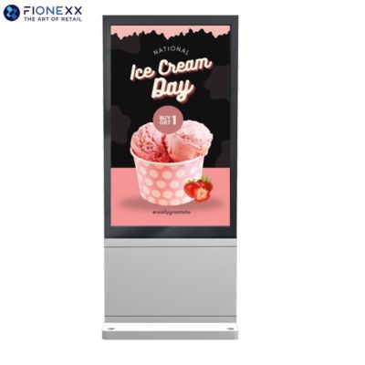 Хорошая цена 55 дюймовый серебряный оконный наружный безвентальный вертикальный цифровой тотем онлайн