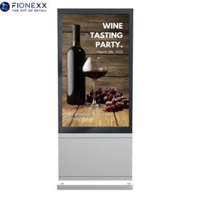 Хорошая цена 55-дюймовый серебристый Android уличный безвентиляторный вертикальный цифровой рекламный дисплей-тотем для наружного использования онлайн