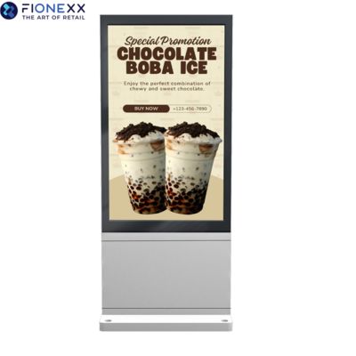 Хорошая цена 43-дюймовый серебристый безвентиляторный вертикальный цифровой тотем для наружной рекламы с Windows, высококачественный рекламный дисплей онлайн