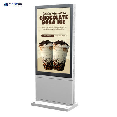 Хорошая цена Прочный 75 дюймовый цифровой тотем на открытом воздухе Серебряная оболочка гладкая внешность онлайн