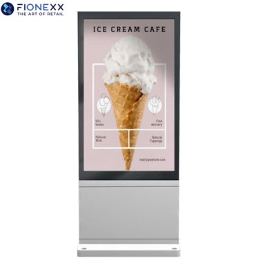 Хорошая цена 65-дюймовый серебряный наружный долговечный рекламный дисплей Дисплей AD доска наружный без вентилятора вертикальный цифровой тотем онлайн